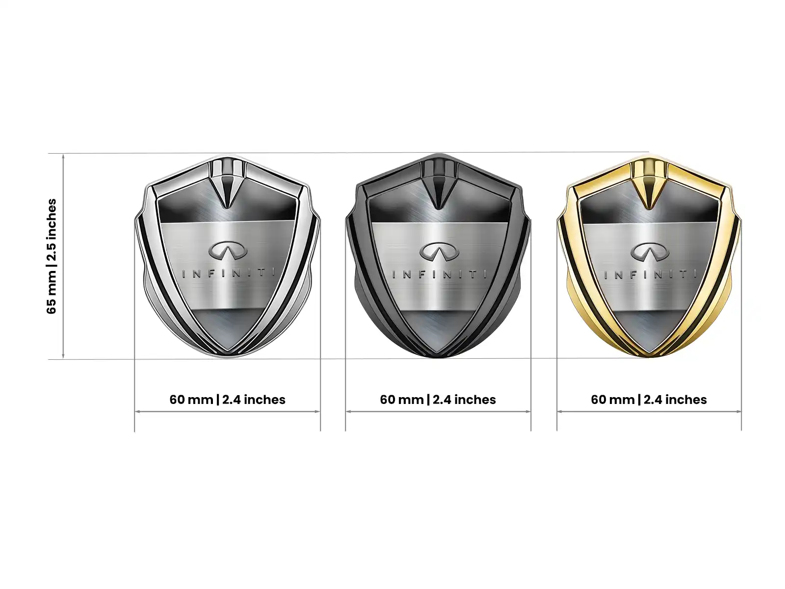 Infiniti Metal Abovedado Emblema Maestra Estilo Inox Base